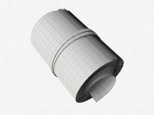 American dollars roll tied with rubbers 3D Model