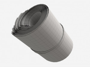 American dollars roll tied with rubbers 3D Model