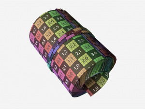 American dollars roll tied with rubbers 3D Model
