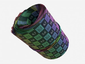 American dollars roll tied with rubbers 3D Model