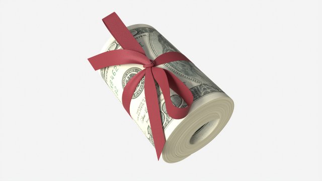 American dollars rolled and tied Modello 3D .c4d .max .obj .3ds .fbx .stl .blend 