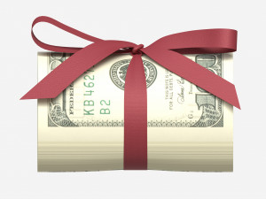 American dollars rolled and tied Modello 3D
