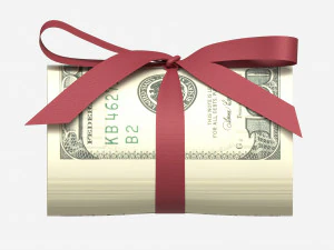 American dollars rolled and tied 3D Model