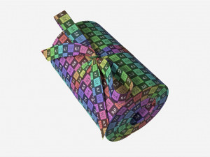American dollars rolled and tied Modello 3D
