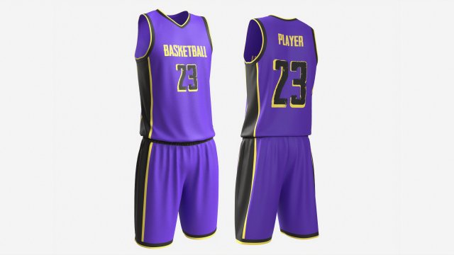 Basketball Uniform Set Purple 3D मॉडल .c4d .max .obj .3ds .fbx .stl .blend 
