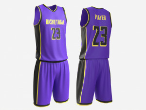 Basketball Uniform Set Purple 3D Model