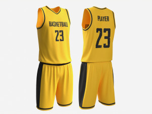 Basketball Uniform Set Yellow Modelo 3D