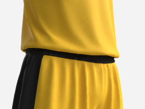 Basketball Uniform Set Yellow 3D Model