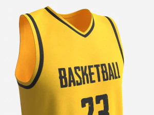 Basketball Uniform Set Yellow 3D Model