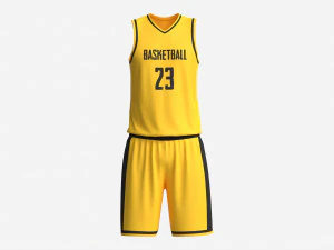Basketball Uniform Set Yellow 3D Model
