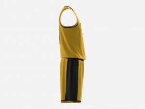 Basketball Uniform Set Yellow 3D Model