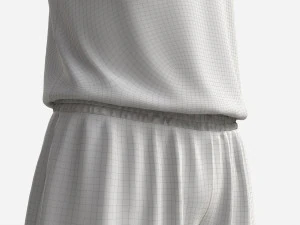 Basketball Uniform Set Yellow 3D Model
