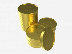 Bitcoin Coin stack 3D Model