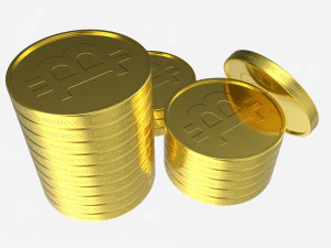 Bitcoin Coin stack 3D Model