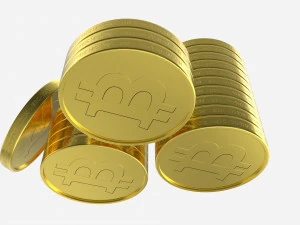 Bitcoin Coin stack 3D Model
