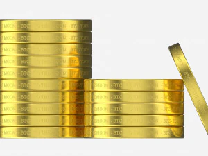 Bitcoin Coin stack 3D Model