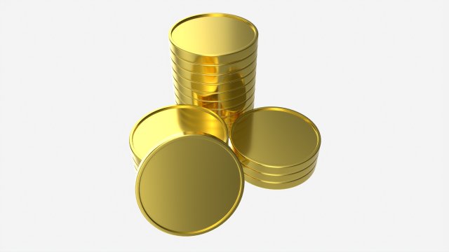 Blank coin stack 3D Модель .c4d .max .obj .3ds .fbx .stl .blend 