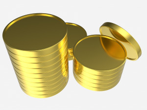 Blank coin stack 3D Модель