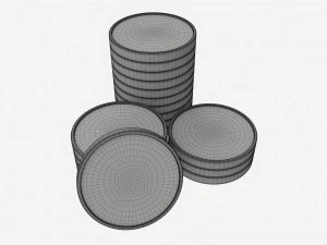 Pile de pi&egrave;ces vierges Modèle 3D