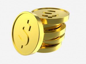 Dollar coin stack Modello 3D