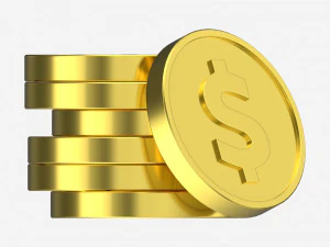 Dollar coin stack 3D Model