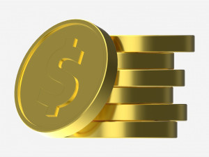 Dollar coin stack Modello 3D