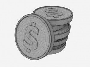 Dollar coin stack Modello 3D