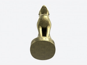 Egyptian Cat Statuette Patinated 3D Model