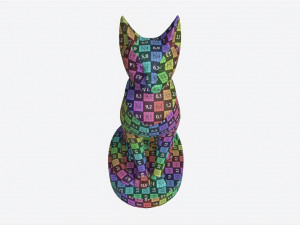 Egyptian Cat Statuette Patinated 3D Model