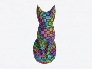 Egyptian Cat Statuette Patinated 3D Model