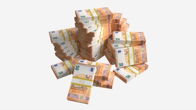 Euro banknote bundles large set 3Dモデル .c4d .max .obj .3ds .fbx .stl .blend 