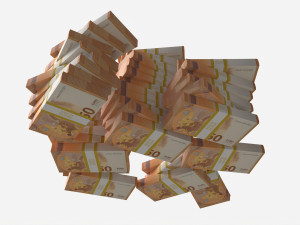 Euro banknote bundles large set 3Dモデル
