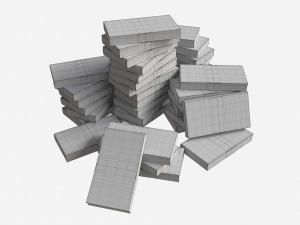 Euro banknote bundles large set 3Dモデル
