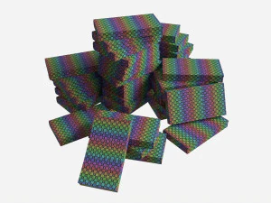 Euro banknote bundles large set 3D Model