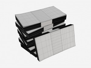 Euro banknote bundles medium set 3D-Modell