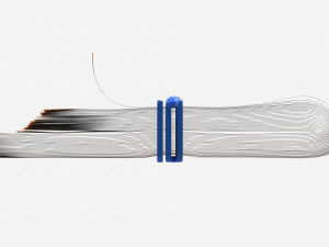Euro banknote stack tied with rubber 3D Модель