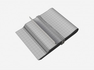 Euro banknote stack tied with rubber 3D Модель
