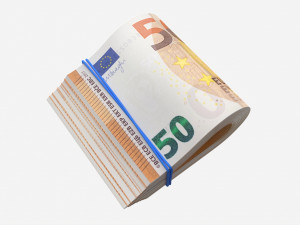 Euro banknotes folded and tied 01 Modelo 3D