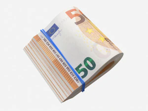 Eurobankbiljetten gevouwen en gebonden 01 3D Model