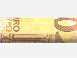 Euro banknotes folded and tied 02 Model 3D