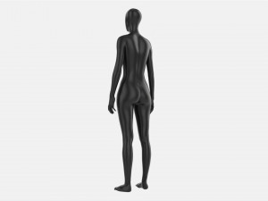 Female mannequin black plastic full length 3D Model