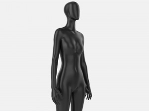 Female mannequin black plastic full length 3D Model