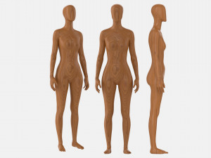 Female mannequin wooden full length 3D Модель