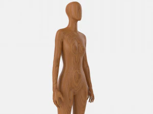 女性マネキン木製全長 3Dモデル