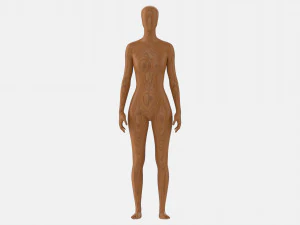 女性マネキン木製全長 3Dモデル