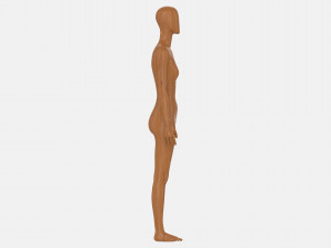 Female mannequin wooden full length 3D Model