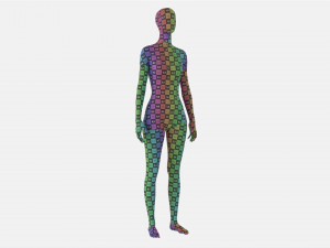 Female mannequin wooden full length 3D Model