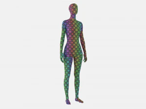 女性マネキン木製全長 3Dモデル