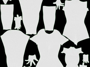 女性マネキン木製全長 3Dモデル