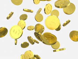 Gold coins falling 01 3D Model
